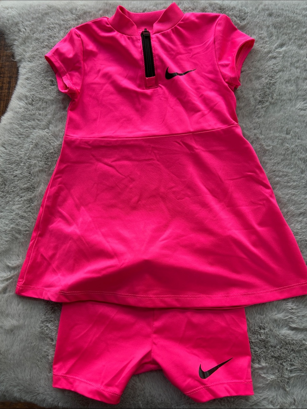 Nike Girls Neon Pink Athletic Dress with Matching Shorts